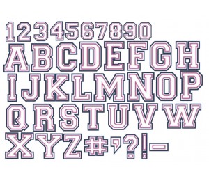 Stickserie - College Style Alpha Satin & Fransenappli Schriftart